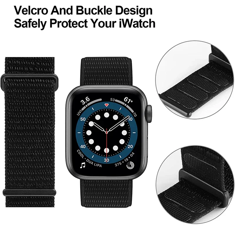 Pour bracelet de montre Apple 44mm 40mm 49mm 45mm bracelets de montre élastiques en Nylon pour Iwatch série 1 2 3 4 5 6 7 8 Se Ultra 38 41 42mm Correas