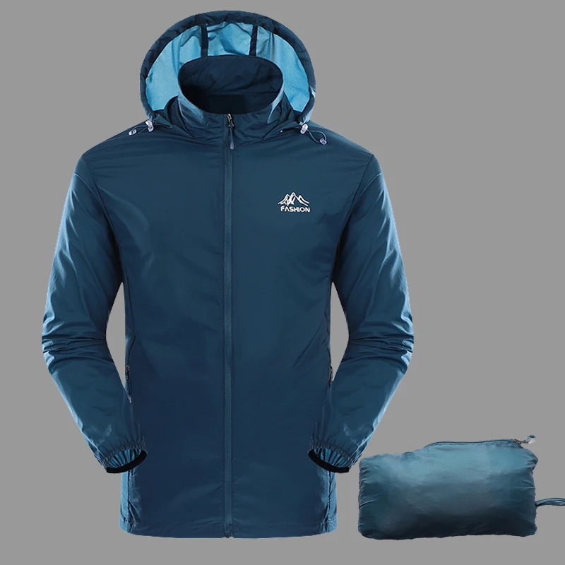 Veste de Protection solaire à séchage rapide pour hommes, coupe-vent, vêtement d'extérieur ultra-mince, pour cyclisme, course, Camping, chemise respirante