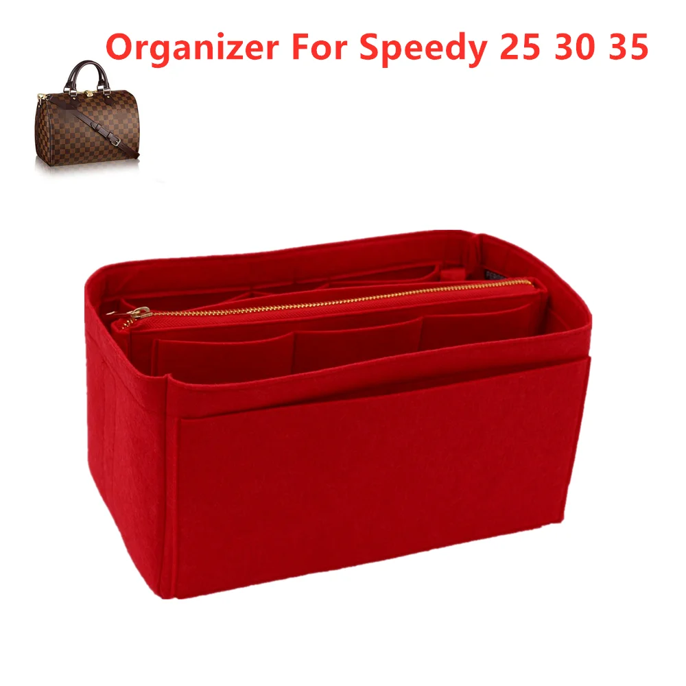 

SPEEDY 25 30 35 Felt Cloth Insert Bag Organizer zipper Makeup Handbag shaper Organizer Travel Inner Purse keychain Cosmetic Bags