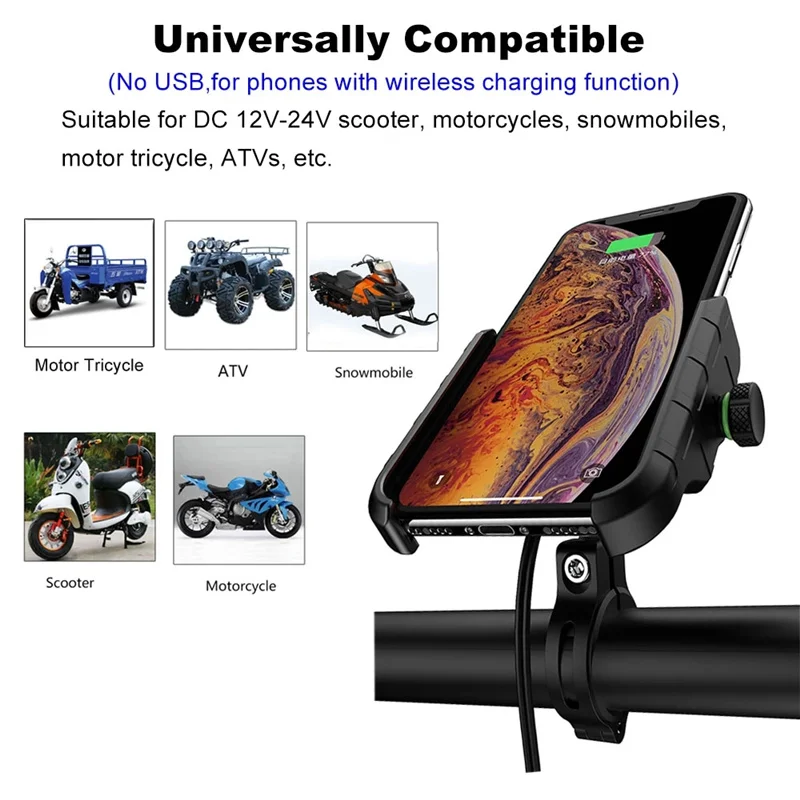 Aluminum Motorcycle Phone Holder Mount Moto Bicycle Handlebar Bracket 360 Rotating Cell Phone Stand for Motorcycle Bike Scooter