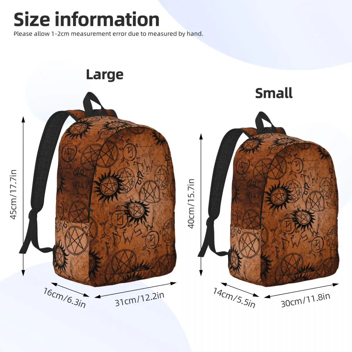 Smile Natural Orange Teenage Backpack, Outdoor Student, Randonnée, Travel Daypack for Men, Women, imprimés Canvas Bags