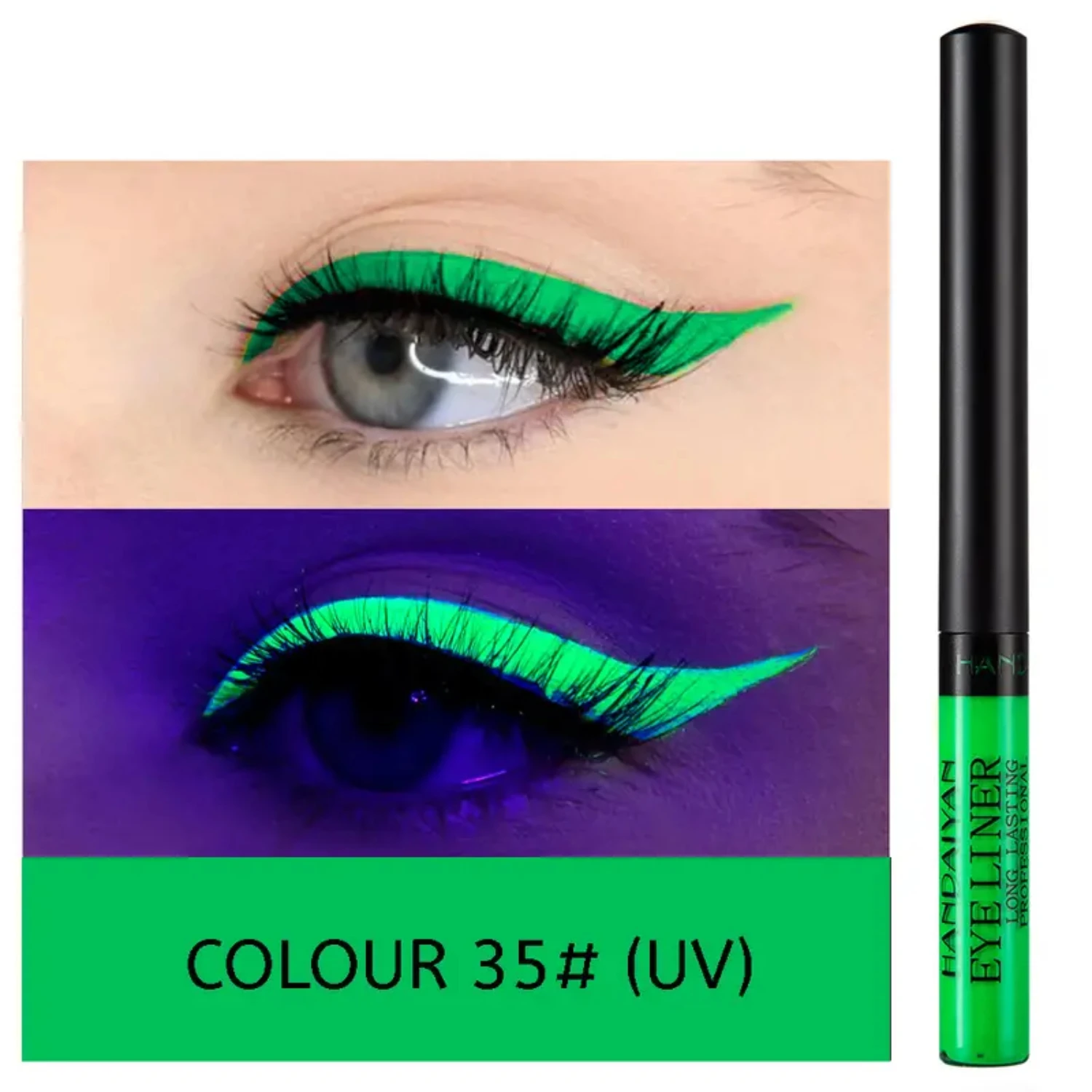 Eyeliner liquido opaco colorato - Eyeliner fluorescente arcobaleno ad asciugatura rapida - Penna eyeliner impermeabile vibrante per apparecchi di precisione