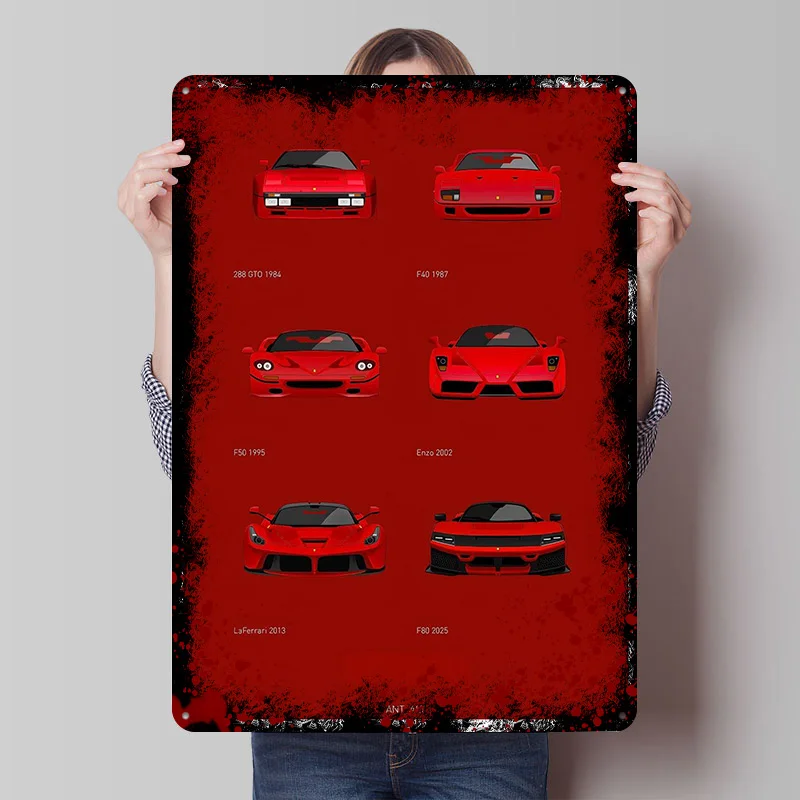 Sports Evolution Car Printing Poster Customized Retro Wall Art Vintage Metal Signs for Fans Interior Decoration Living Room Home