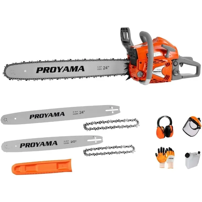 68CC 2-Cycle Top Handle Gas Powered Chainsaw 24 Inch 20 Inch Petrol Handheld Cordless