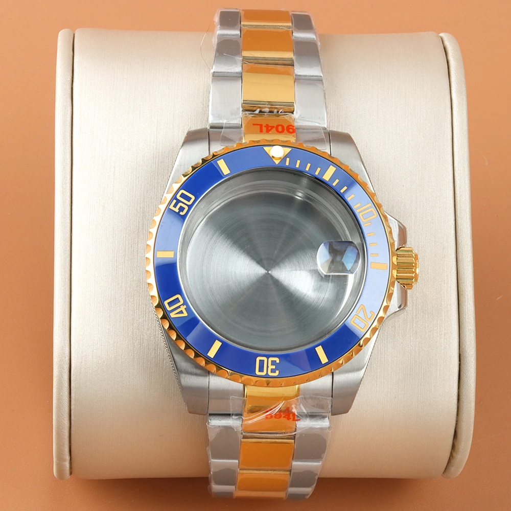 

NH35 40mm Gold Silver Watch Case Oyster/Jubilee Bracelet Stainless Steel For GMT SUB Yacht-Master NH34 NH35 NH36 NH38 Movement