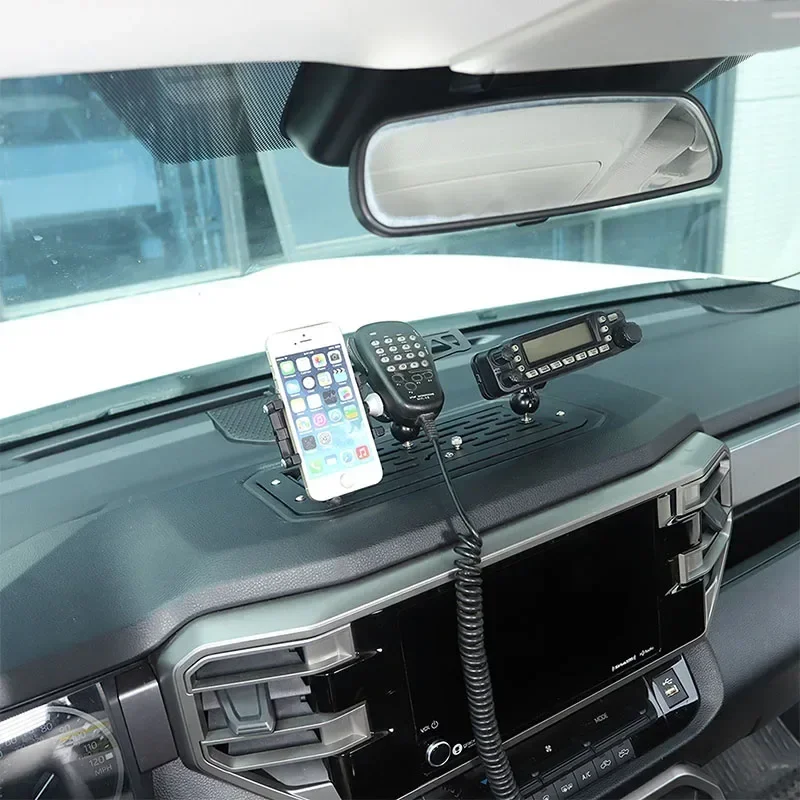 

For Toyota Tundra Sequoia 2022-25 Aluminum Alloy Black Car Dashboard Multifunctional Storage Box Mobile Phone Navigation Holder