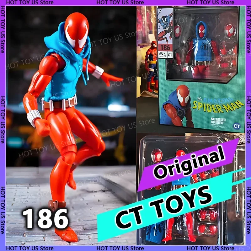 In Stock Ct Toys Scarlet Spider Spiderman Mafex 186 The Amazing Spider-Man Comic Version Anime Action Figure Custom Gifts Toy