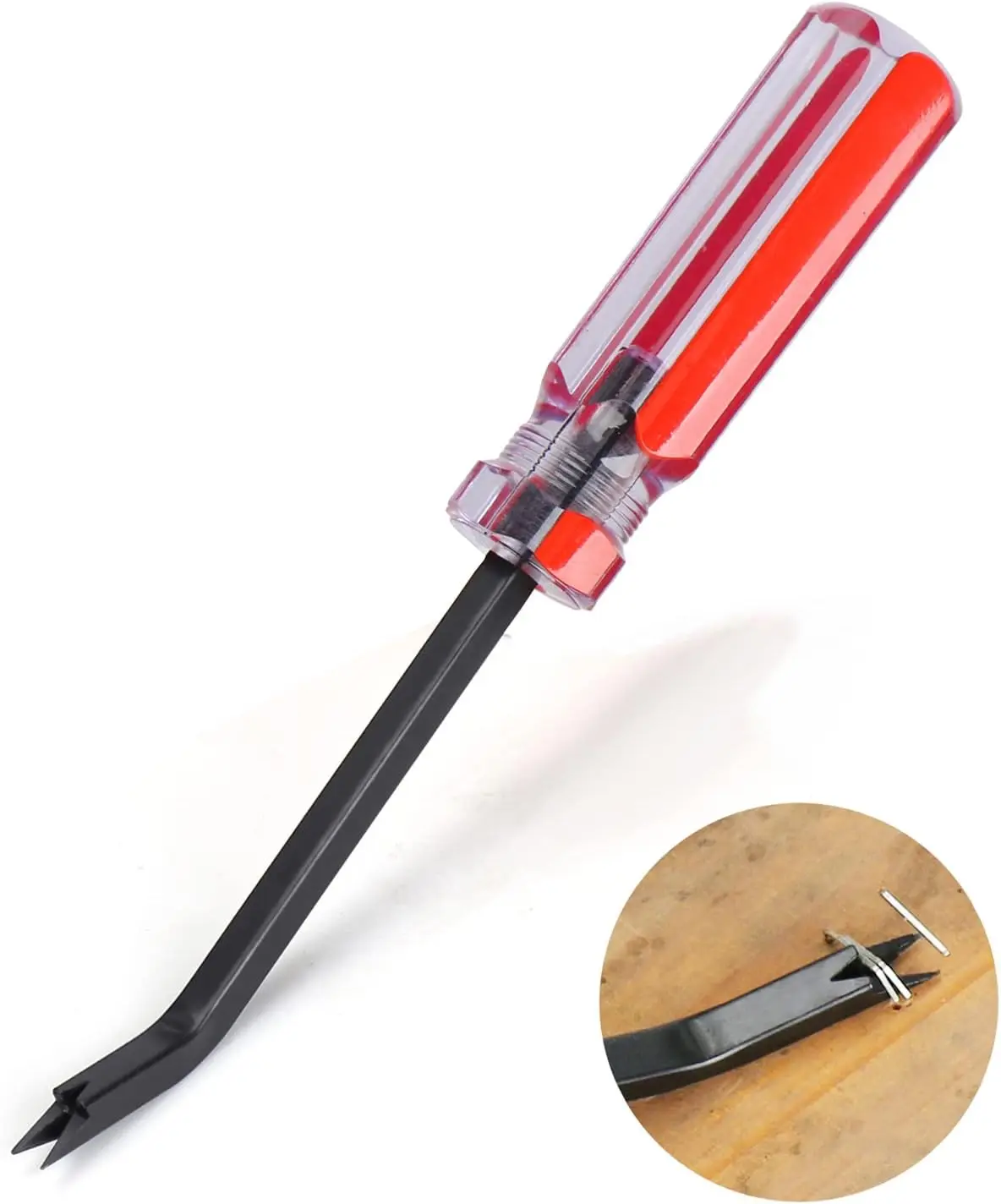 

Инструмент для удаления скоб с двумя зубцами для мебели, напольных покрытий, деревянных коробок и ковров - эргономичный дизайн с противоскользящим покрытием