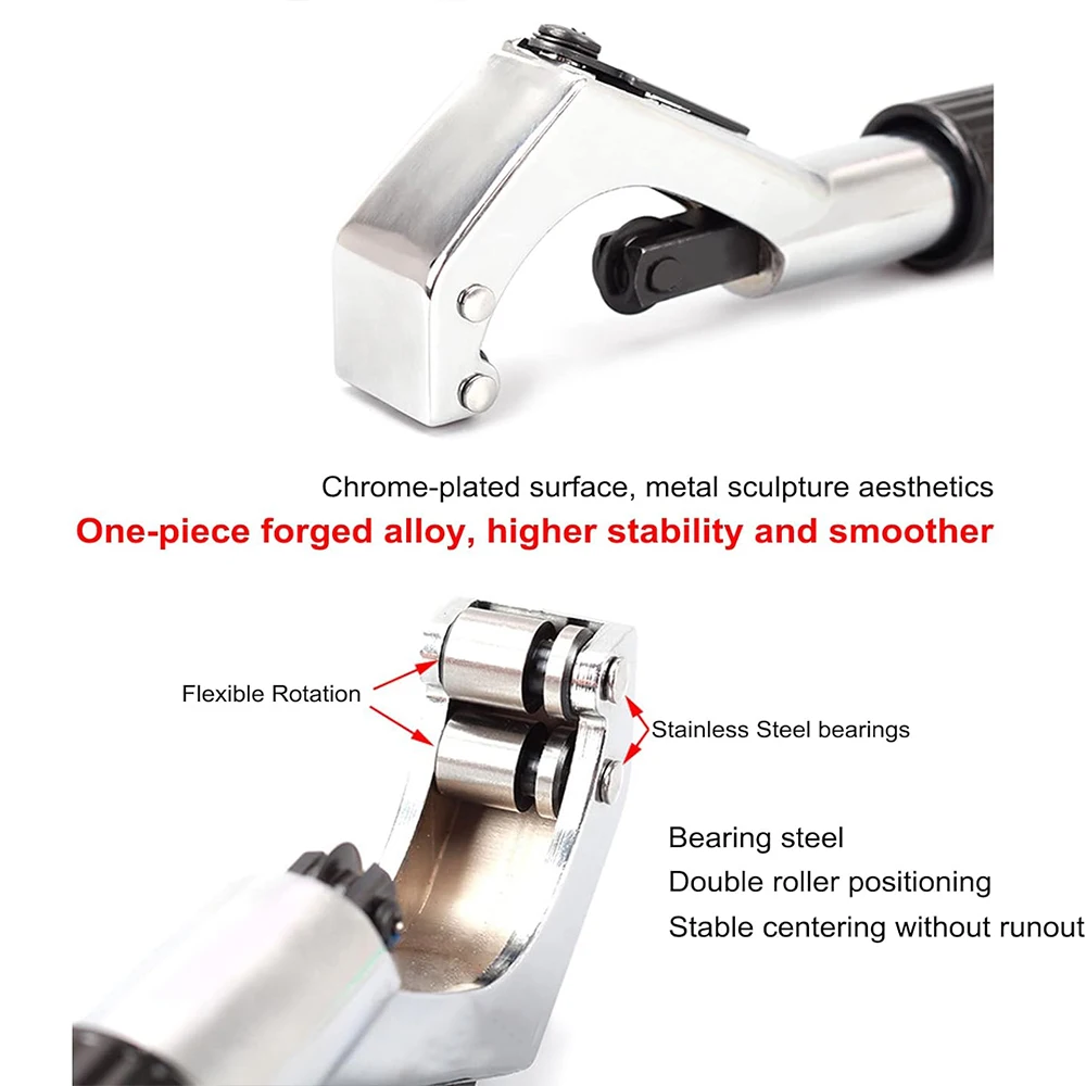 Pipe Cutter 2/3-1.1 Inch(4-28mm) Heavy Duty Metal Cutter With Deburring Tool Pipe Reamer Sharp Copper Tube Cutter Speed Cutting