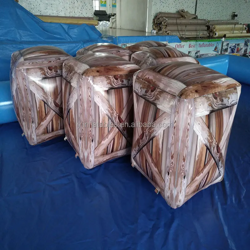 Box Shaped Inflatable Paintball Equipment, Inflatable Paintball Bunker Set