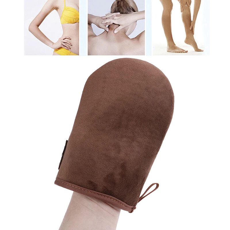Brown Reusable Tanning Gloves Applicator for Cream Lotion Mousse Body Cleaning Self-Tanning Mitt Glove