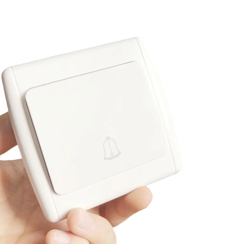 1pcs 86 Type Wall Doorbell Switch, Self-resetting Bell Push Button, European Standard Door Bell Panel