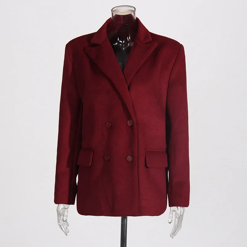 ZAMOR HIGH QUALITY Women's Solid Color Wool Blend Blazer 2026 New French Vintage Straight Office Jacket