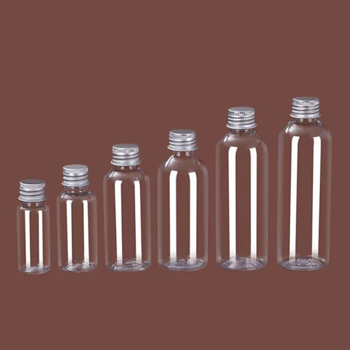 Imagen 1 del producto 50 unids/lote 5-120ml botella de plástico tapa de aluminio Traval Vial vacío botellas de muestra contenedor transparente al por mayor
