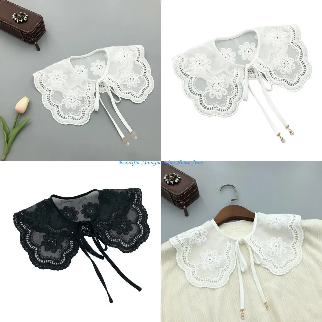 faux-col-brode-decoratif-e56a-pour-pull-chemise-chemisier-pour-enfants-filles-blanc