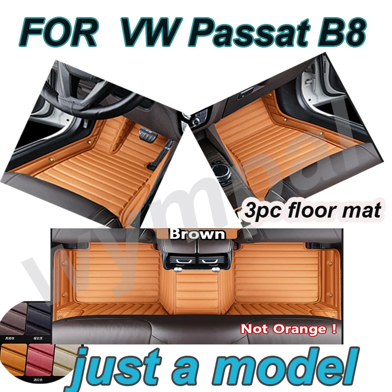 

LUXURYCustom Automotive Car Floor Mats For VW Passat B8 2016 2017 2018 2019 2020 Auto Luxury Leather Men Women Car Mats Full