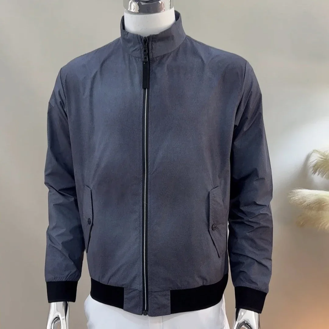 Men's Golf Zip-Up Stand Collar Jacket 2026 Fall New Original Korean Premium Letter Print Long Sleeve Casual Breathable Stretch