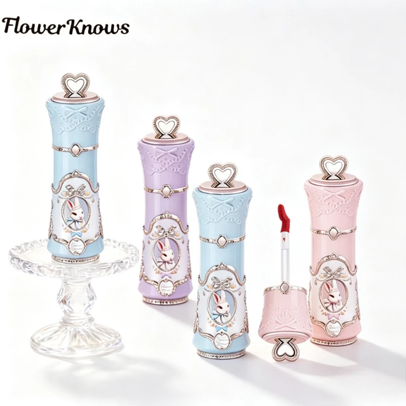 Flower Knows Bunny Garden Collection Cosmetics Cloud Lip Cream  Matte Lipstick Heart Love Cute Long-lasting Beauty Makeup