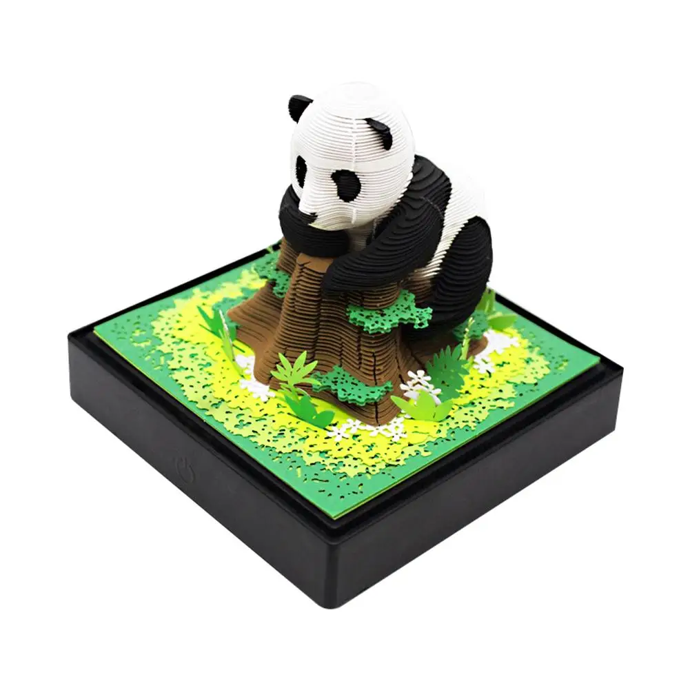 2024 Calendar Illuminated Giant Panda Paper Sculpture Gifts Calendar Three-dimensional Creative Desktop Sticky Note Paper 3 I5V2