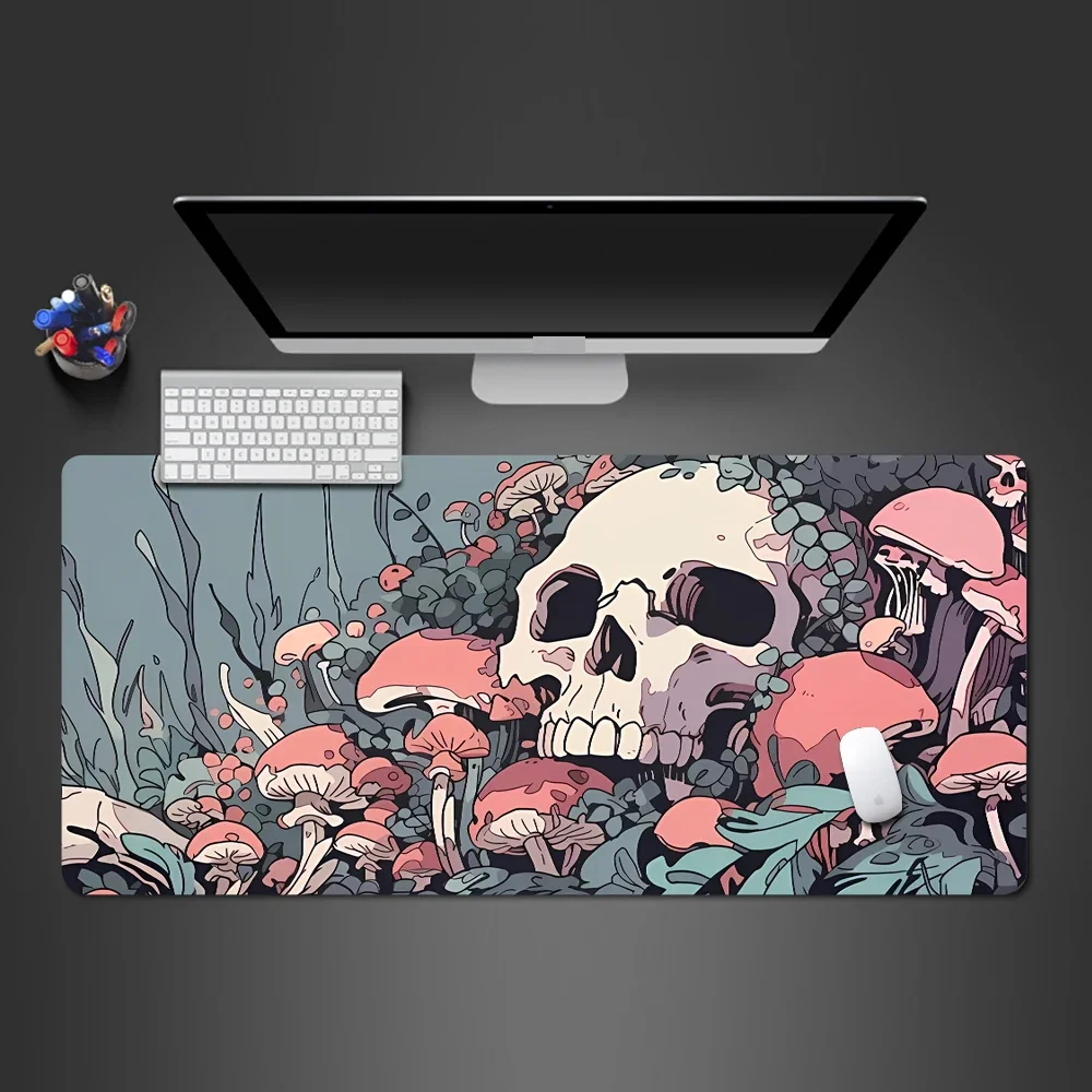 Skeleton Mouse Pad Notebook Mat Gamer Keyboard Mousepad 900x400 Computer Tables Desk Accessories Aesthetic Office Carpet ForLOL