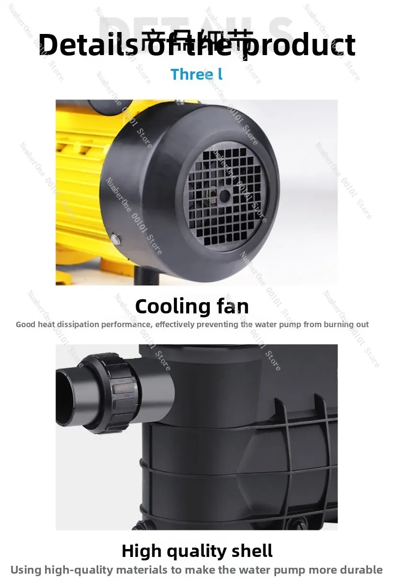 Swimming Pool Pond Water Pump Filter Pump Courtyard Rockery Self-priming Circulation Pump Freshwater and Seawater Universal HZS