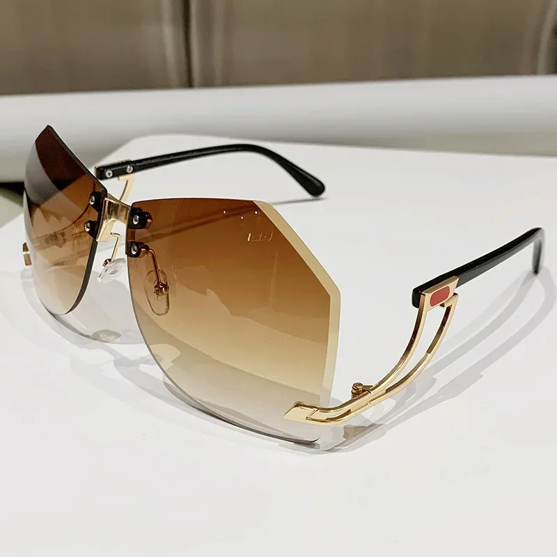 Outdoor Big Frame Square Sunglasses Women Men Geometric Cool Sun Glasses Mirror Black Gradient Designer Brand Fashion