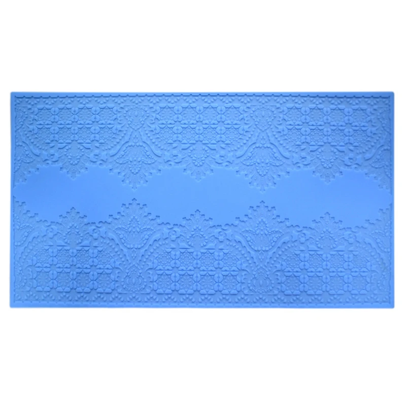 Double Lace Flower Pendant Shape Silicone Mold Wedding Cake Border Decoration Fondant Cake Surround Food Grade Baking Mat M713