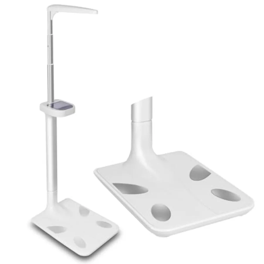 

Smart Height and Weight Scale 2.8 to 6.4 Ft Adjustable Height Scale 440 Lbs Voice Announcement Smart Scale with BMI Body Fat Mu