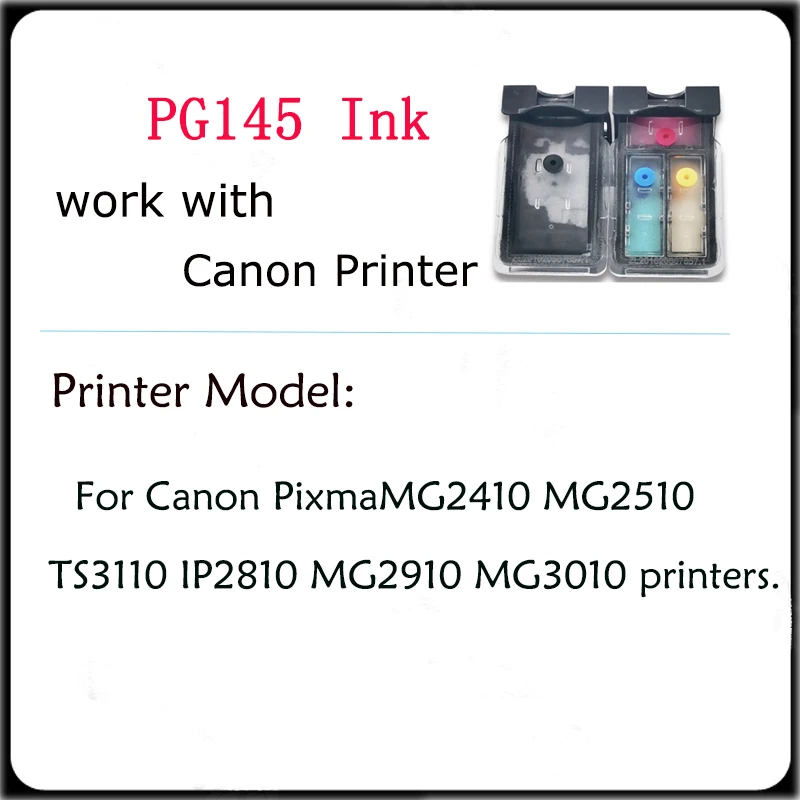 Vilaxh PG145 CL146 Ink Cartridge Compatible PG145 CL146 For Canon Pixma TS3110 IP2810 MG2910 MG3010 PixmaMG2410 MG2510 printers.