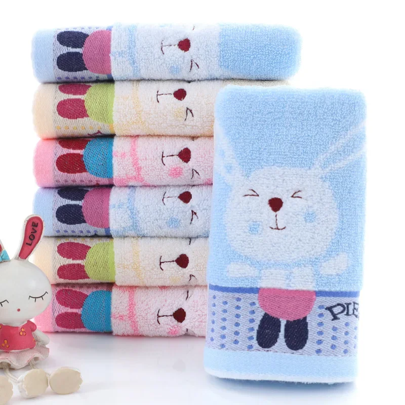 Serviette de bain en coton pour bébé, gant de toilette doux pour enfants, lapin de dessin animé, mouchoir d'alimentation pour nouveau-né, douche et gril, 1PC