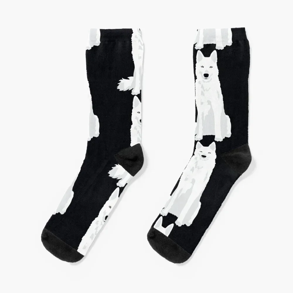 cute white Siberian Husky sweet white Snow dog Socks luxe snow Ladies Socks Men's