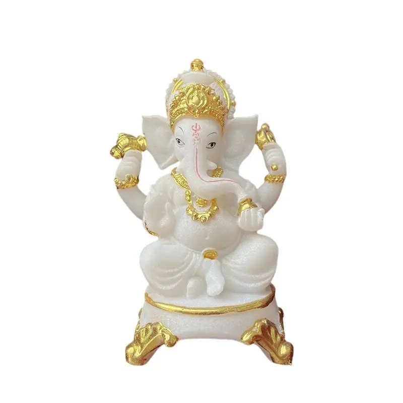 

New elephant trunk god white rock sand resin crafts creative home ornaments elephant head god India Buddha Elephant God