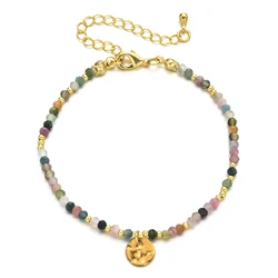 High Quality Natural Stone Faceted Beads Bracelets & Bangles Women Crystal Jewelry Strand Bracelets Tourmaline Beaded Gift