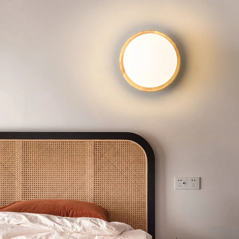 Beige Log Warm LED Wall Lamp Simple White Living Room Luminous Indoor Lighting Nordic Style Bedroom Stair AC110-220V Light 2024 image 4