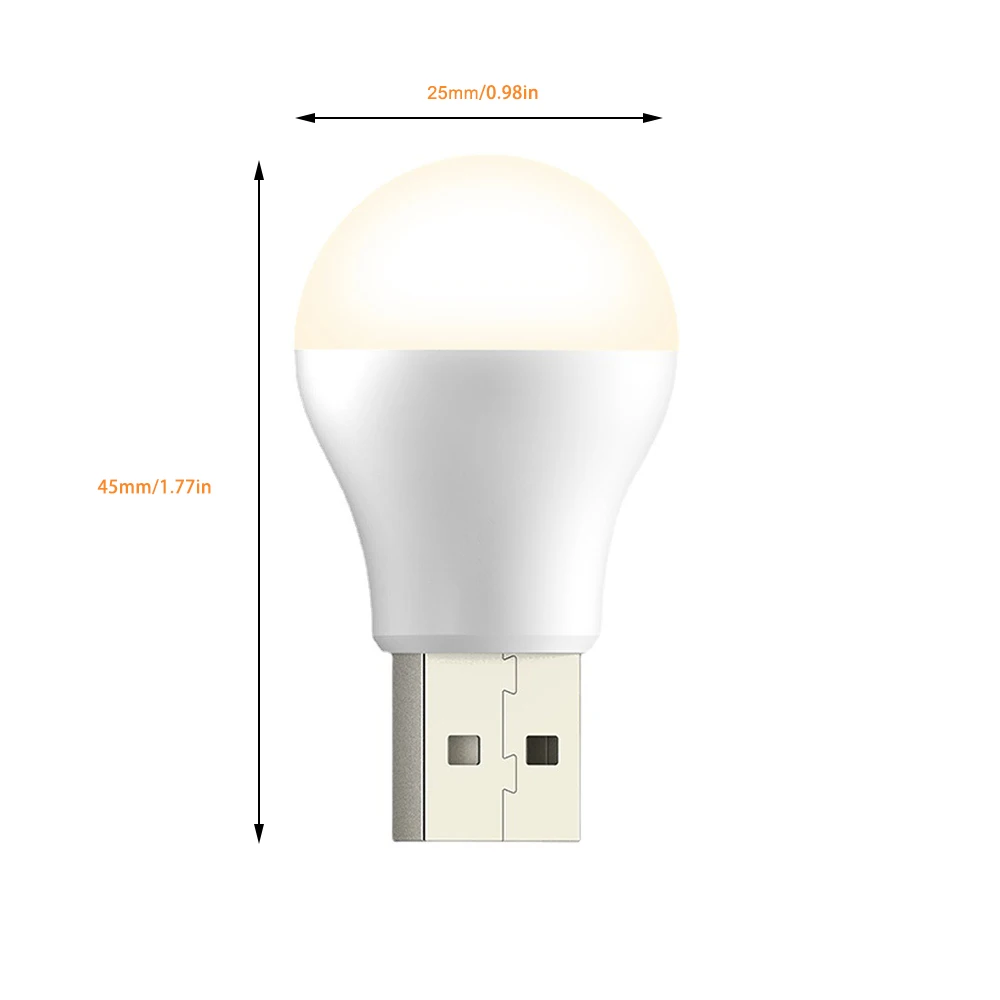 1PCS USB Plug Lamp Computer Mobile Power Charging USB Book Lamps LED Eye Protection Reading Light Bedroom Small Round Night Lamp