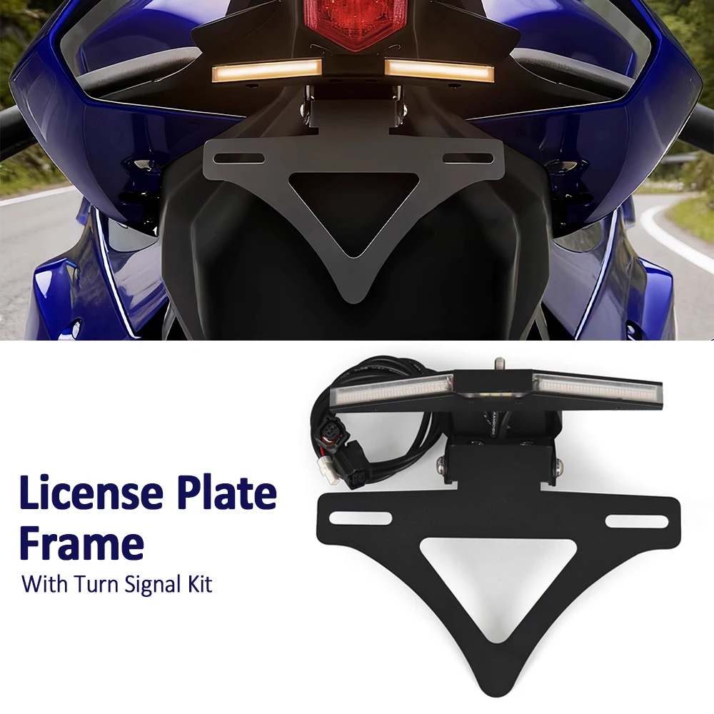

For Yamaha YZF R1 R1M YZF-R1 YZFR1 2015-2025 Motorcycle Rear License Plate Mount Holder Accessories Turn Signal Kit
