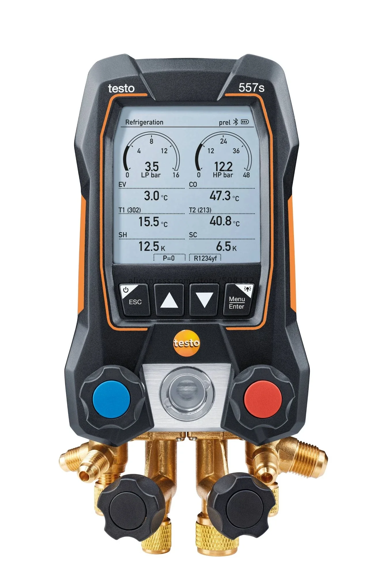 yyhcTesto 557s Smart Vacuum Kit Digital Manifold With Wireless  and Clamp Temperature Probes Bluetooth 0564 5571