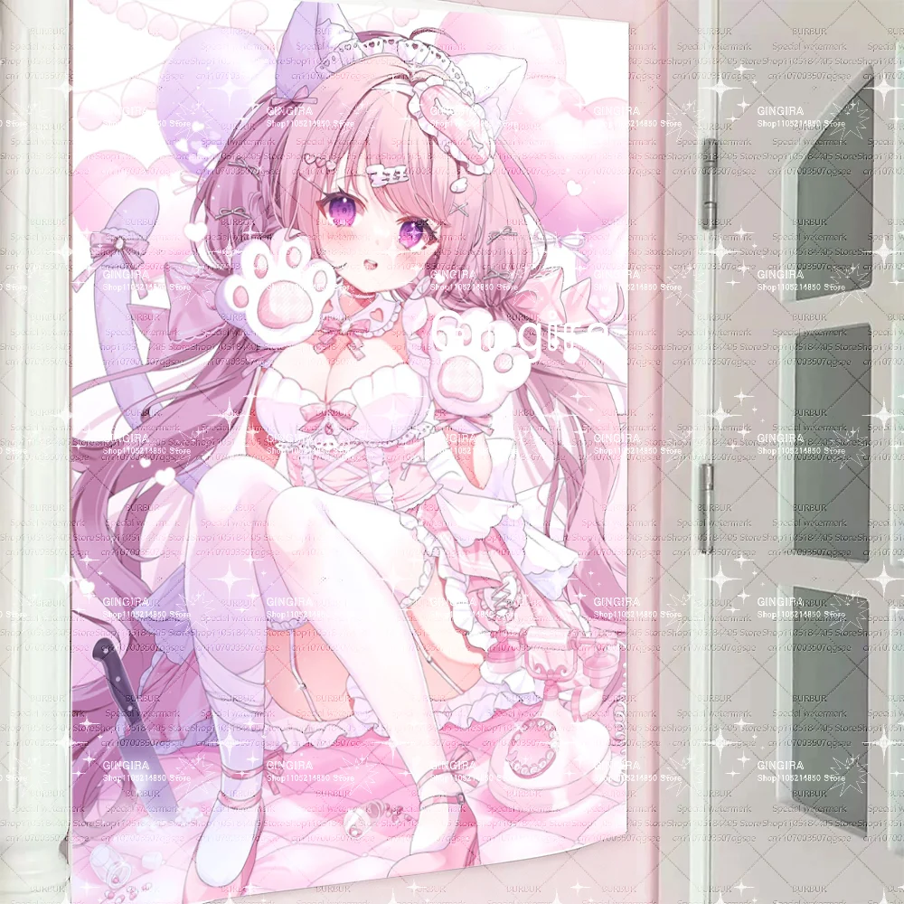 Peach Bean Artist 2D Galgame Dormitory Bedroom Wall Decor Tapestry Fabric Indoor Hanging Decorative Art Panel