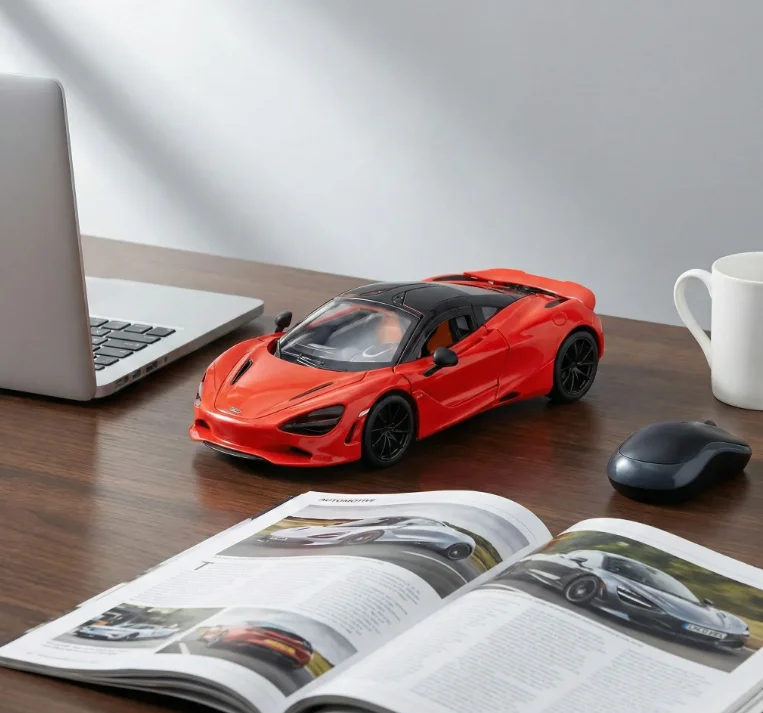 1:18 720S Supercar Legering Model Auto Geluid en Licht Trek kinderen Speelgoed Collectibles Verjaardagscadeau