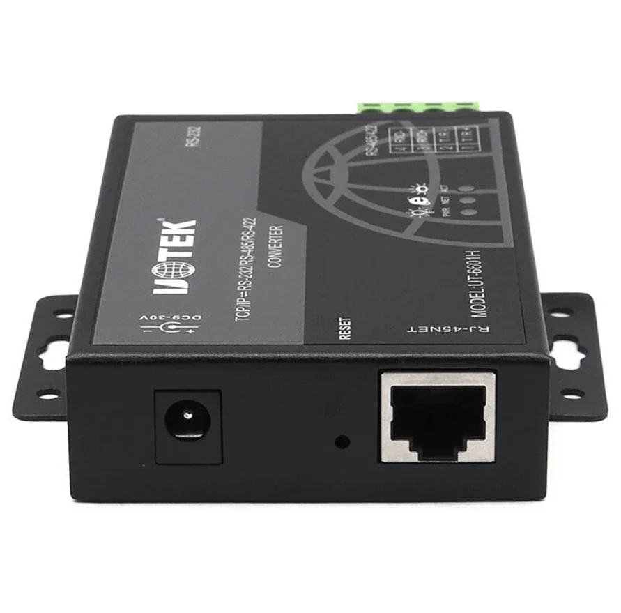 UT-6601H 0/100M TCP/IP إلى RS-232/485/422 خادم الجهاز التسلسلي يدعم خادم وكيل البوابة IP الديناميكي والواقع الثابتة