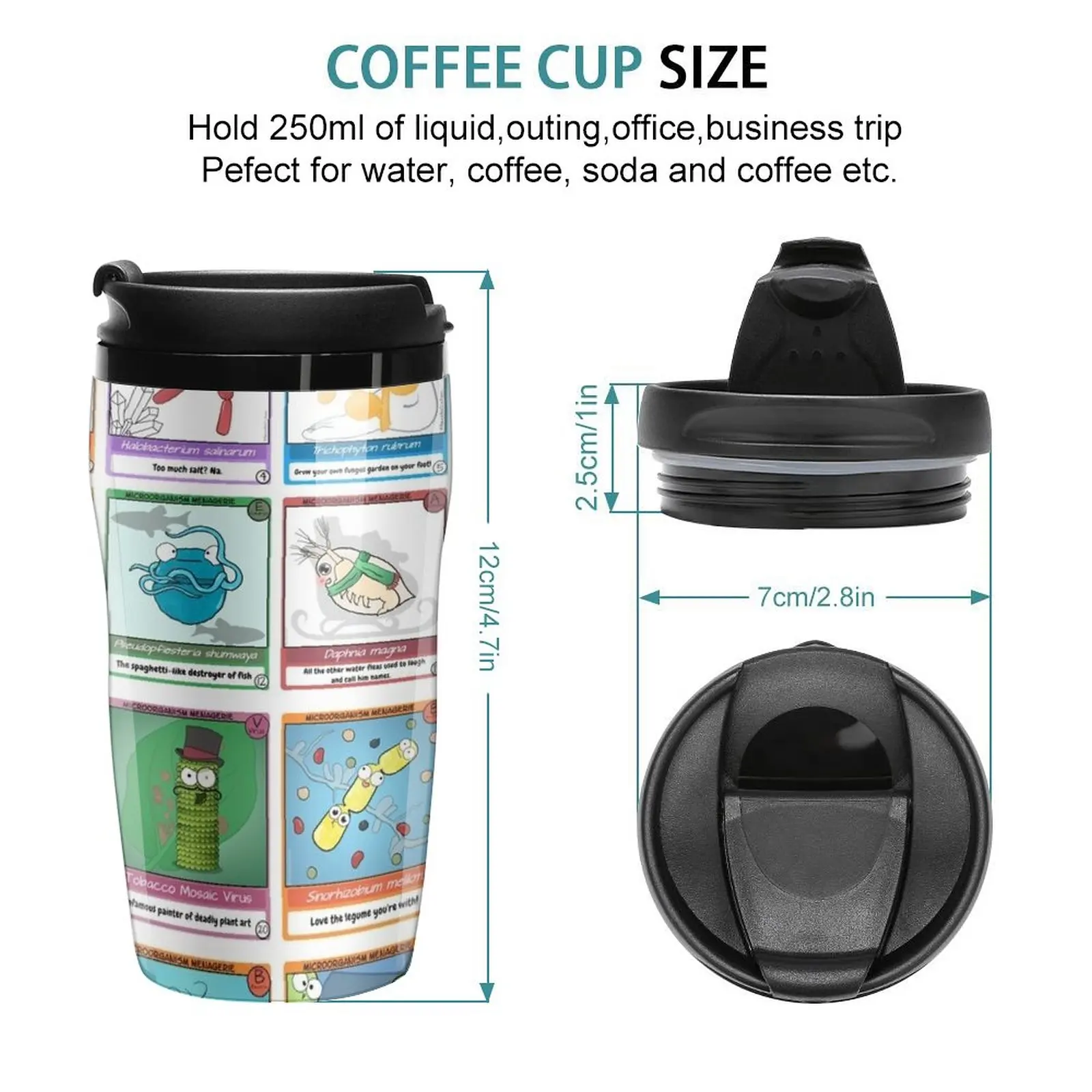 New Microbe Menagerie Trading Cards Travel Coffee Mug Coffee Mugs Espresso Mug Cofee Cup