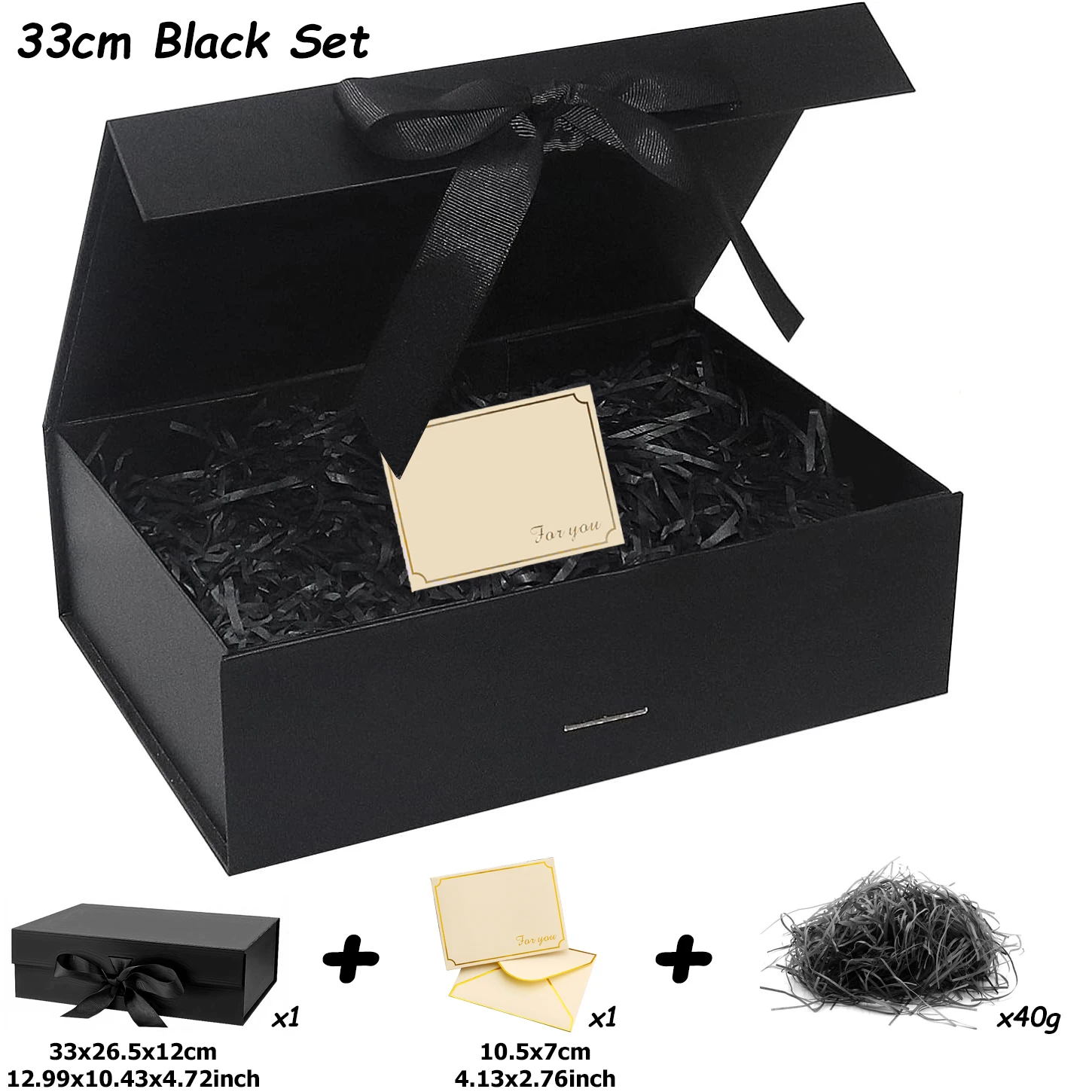 NONE 3 Größen erhältlich, luxuriöse magnetische Geschenkbox mit Deckel, Band, Lafite Grass, Grußkarte, Valentinstags-Geschenkverpackungsbox 7