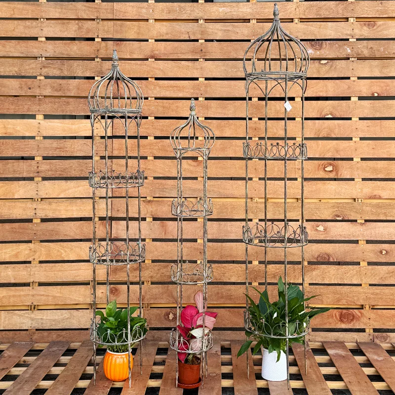 Outer single vintage outdoor wrought iron climbing flower trellis clematis support frame courtyard garden climbing trellis garde