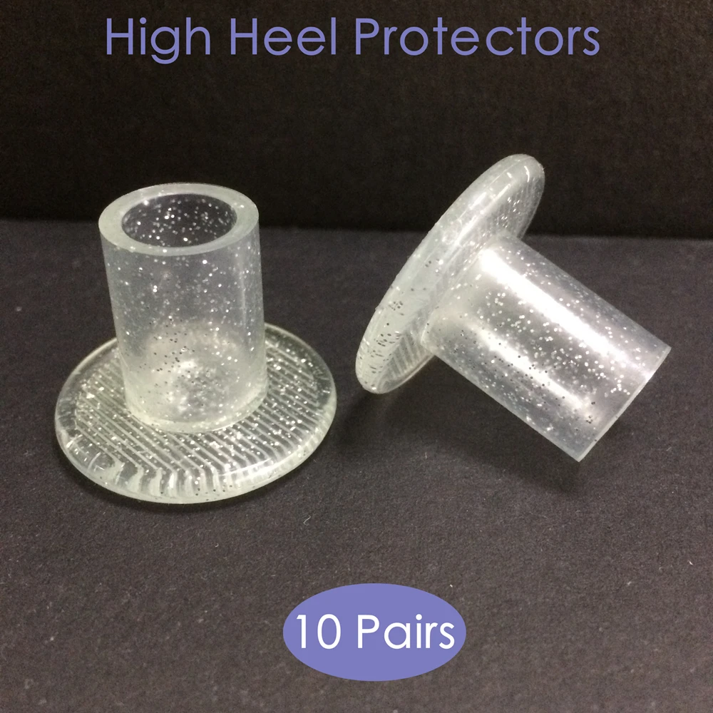 10 Pairs/set Silver Gleam High Heel Protectors Heels Guard Heel Stoppers Heel Cap Cover for Wedding Party Stop Sinking at Grass