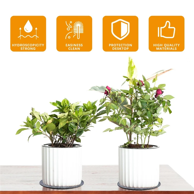 حصيرة قواعد أكواب نباتية مقاومة للماء 24 قطعة قماش دائري ماص 4/6/8/10 بوصة صحون نباتية قابلة للعكس-BAAQ