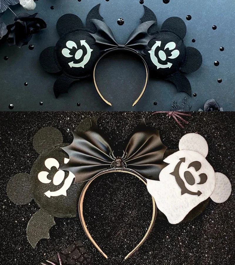 Disney Merry Halloween Hair Bands For Girls Ghost Bat Skeleton Ears Headband Women DIY All Saints\' Day Hair Accessories Kid Gift