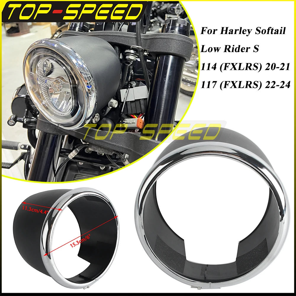 For Harley FXLRS Low Rider S 114 117 2020-2024 Motorcycle Headlight Bezel Trim Ring Head Light Shroud Fairing Mount Accessories