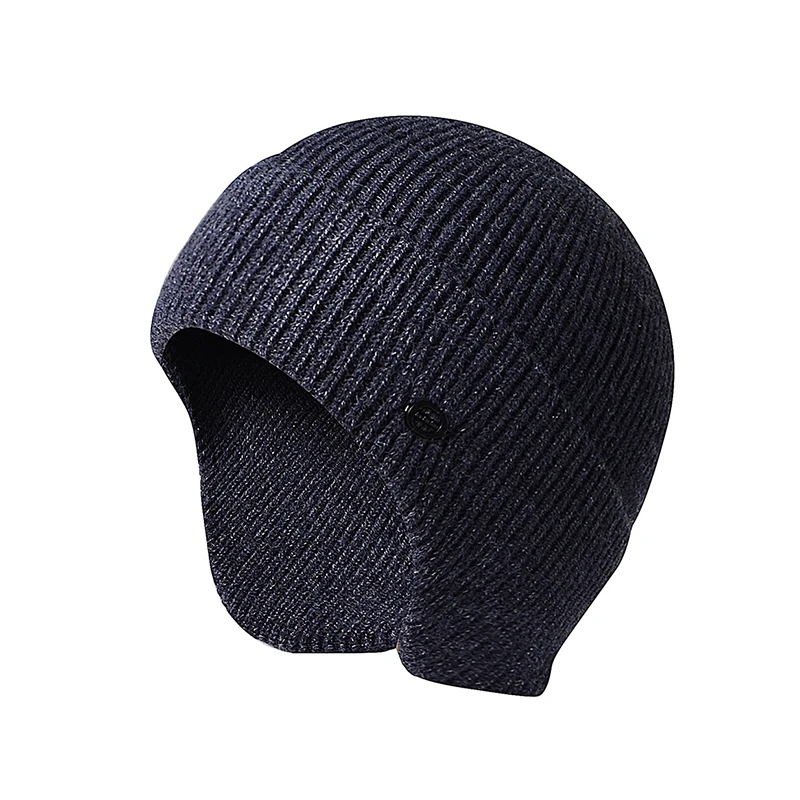 Imitation Rabbit Velvet MenWomen Unisex Winter Hat Knitted Woolen Beanies Hat Earmuff Ear Protector Warm Thermal Cycling Ski Cap