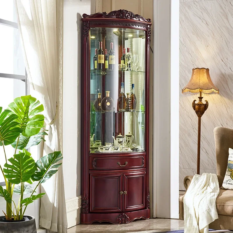 Triangle Wine Cabinet Living Room Corner Wine Cabinet Solid Wood Locker