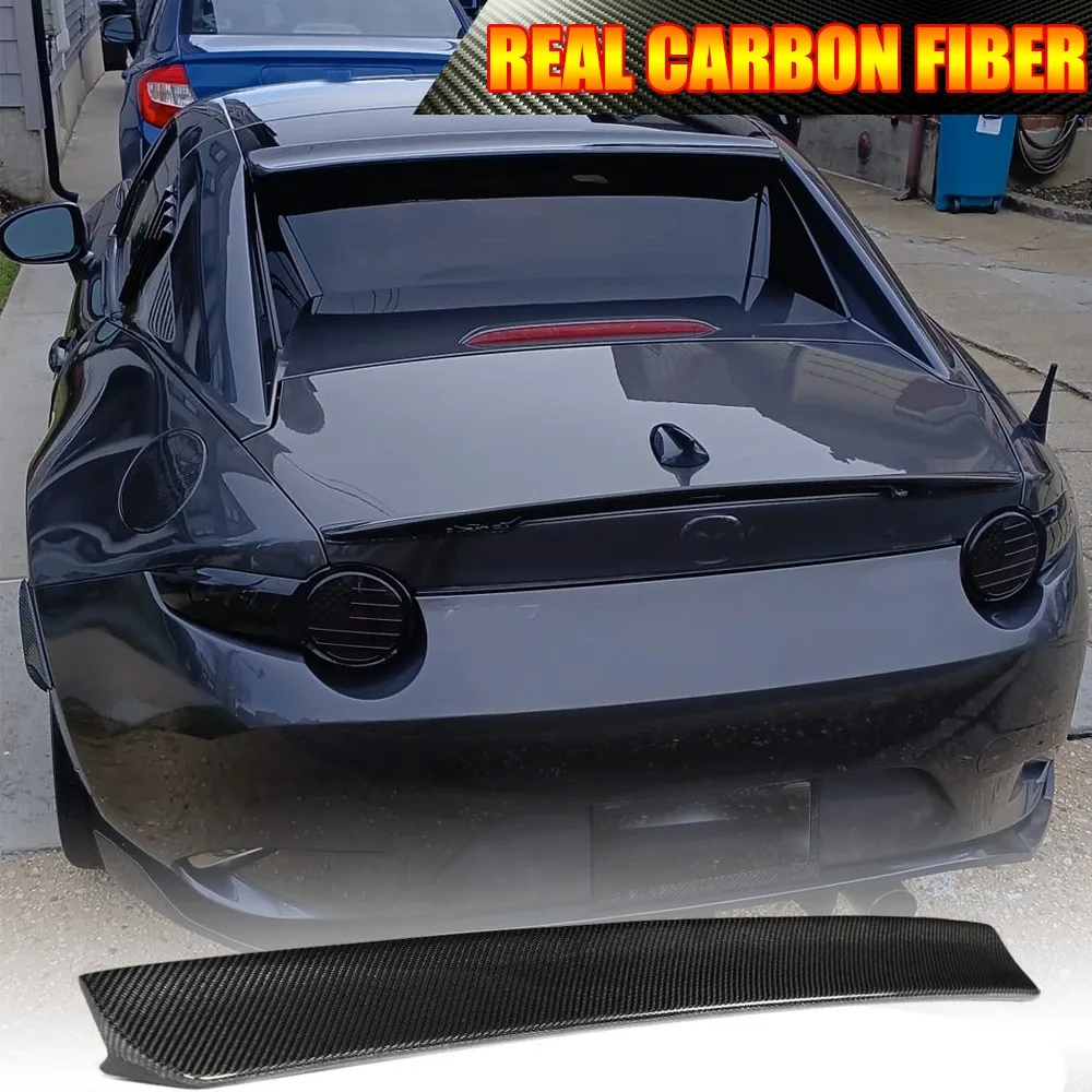 For Mazda MX5 MK-5 Miata ND 2016-2024 REAL CARBON Rear Roof Spoiler Window Wing